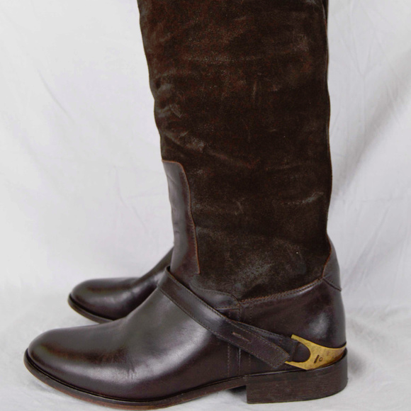 Golden Goose Shoes - Golden Goose Distressed Riding Equestrian Boots